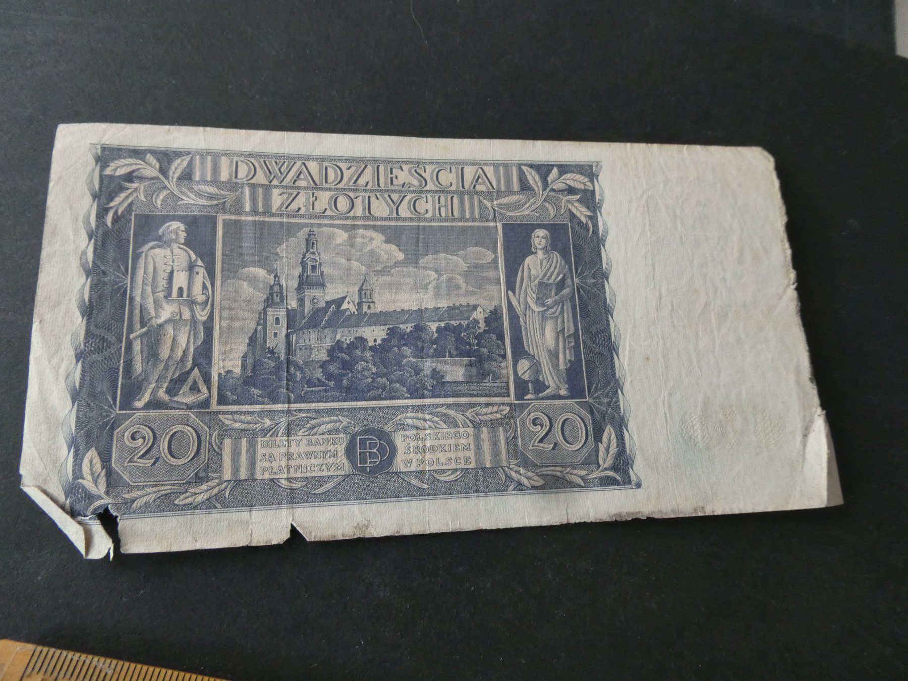 Banknoten: Polen 1936, 20 Zlotych – Gebraucht aus Hinterforst von Rohusri 1