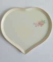 Vintage Tablett Herzform Tea Rose Design (Shabby Chic) 27cm