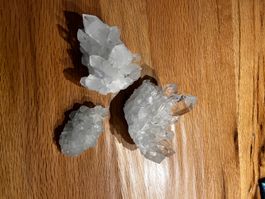 Bergkristall Stufen Set 3 Stück weiss