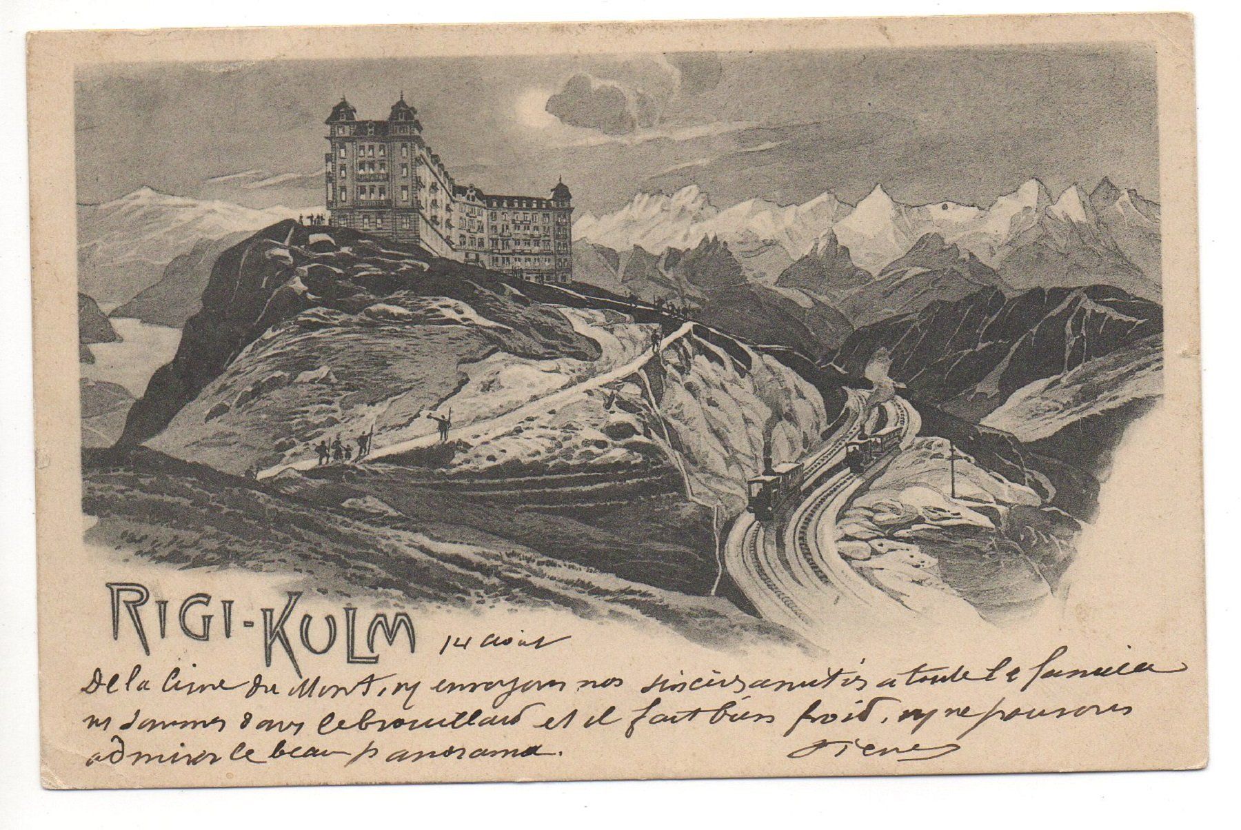 Cartes postales: LITHO Rigi-Kulm mit Bahn – D'occasion à Jona par philajona