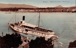 Montreux Raddampfer auf dem Genfer See AK ungelaufen