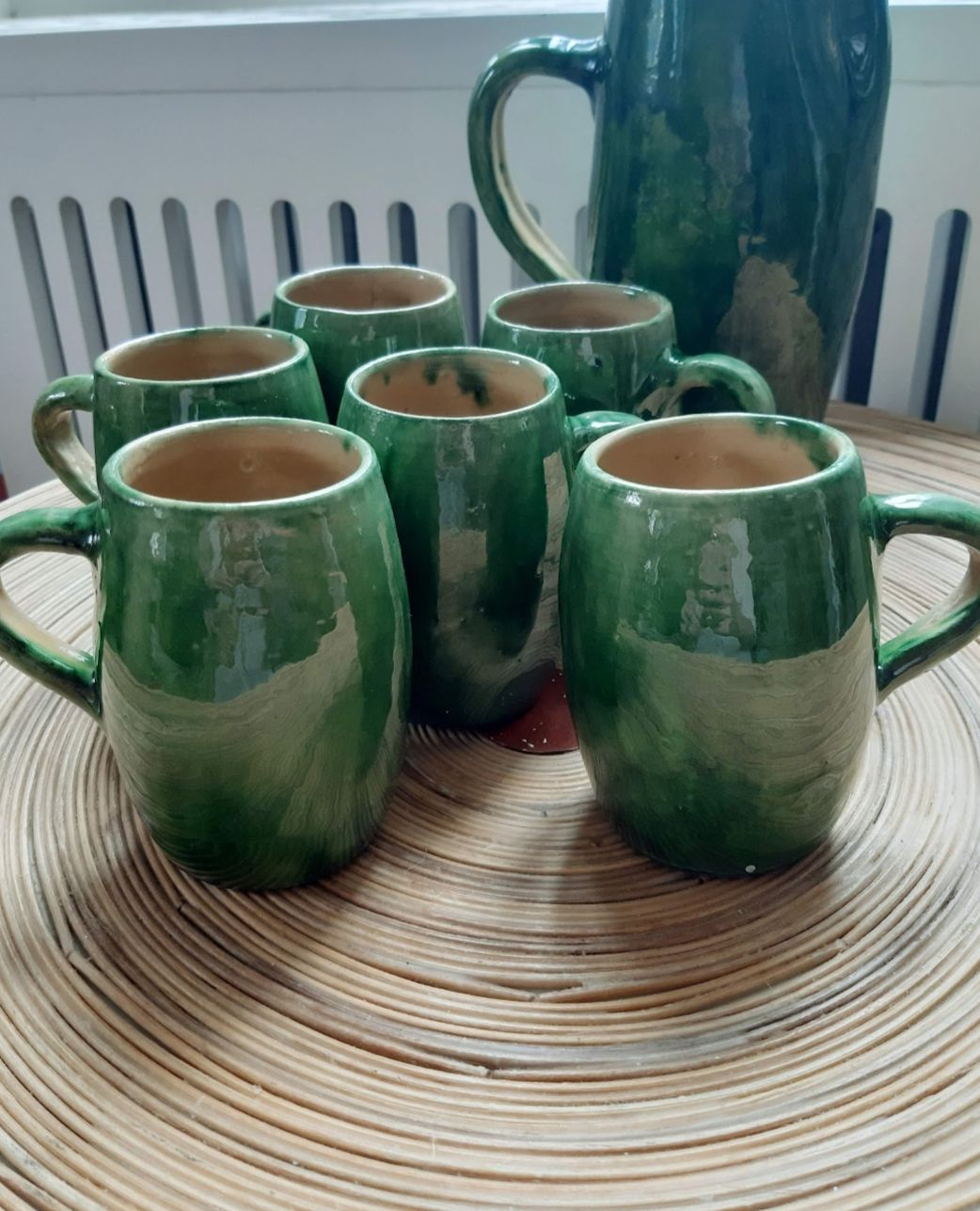 Tassen: Set brocca e 6 tazze ceramica verde – Gebraucht aus Castagnola von sadeco 3