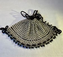 Sac à main vintage perles verre noir/transparente