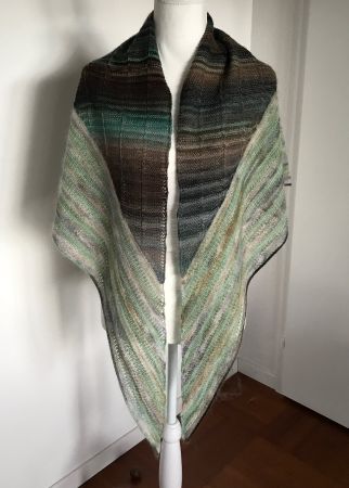 Dreiecktuch - Merino - Mohair/Seide - handgestrickt - Unikat