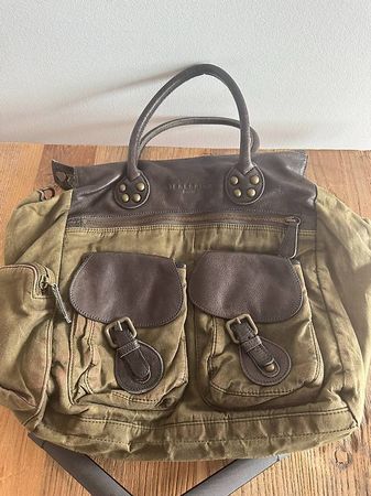 Liebeskind Berlin Tasche Canvas oliv / Leder braun