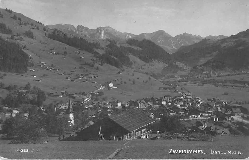 Ansichtskarten: GRUSS aus ZWEISIMMEN - 2 alte Ansichtskarten 1939 &83 – Gebraucht aus Lufingen von philatelieshop