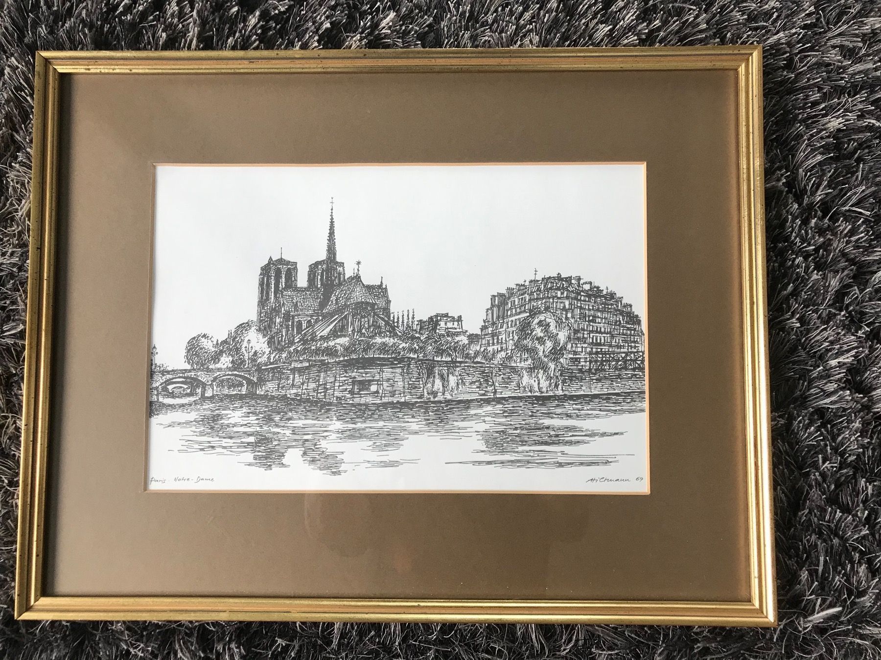 Dipinti: Bild Notre Dame in schönem Rahmen – Usato da Niedergösgen venduto da 7591