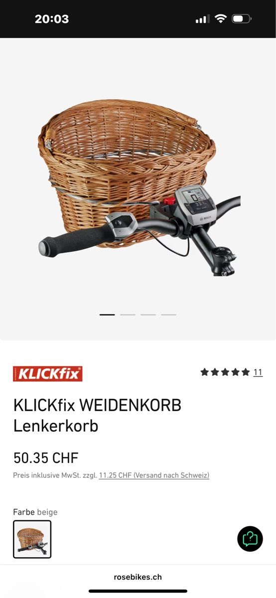 Altro per la casa: Fahrradkorb / Weidekorb klickfix – Usato da Zürich venduto da Mona-L