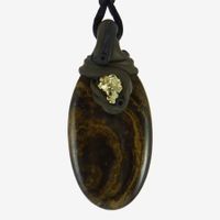 Stromatolith Steinanhänger mit Pyrit