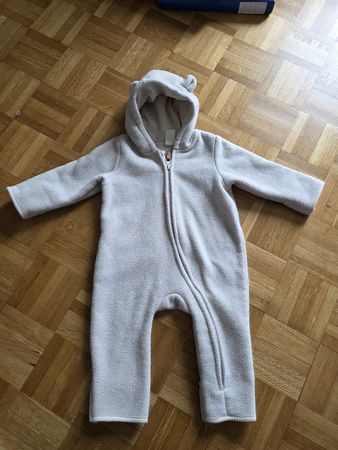 Baby Winter Overall Fleece Teddy mit Ohren Gr. 68 beige