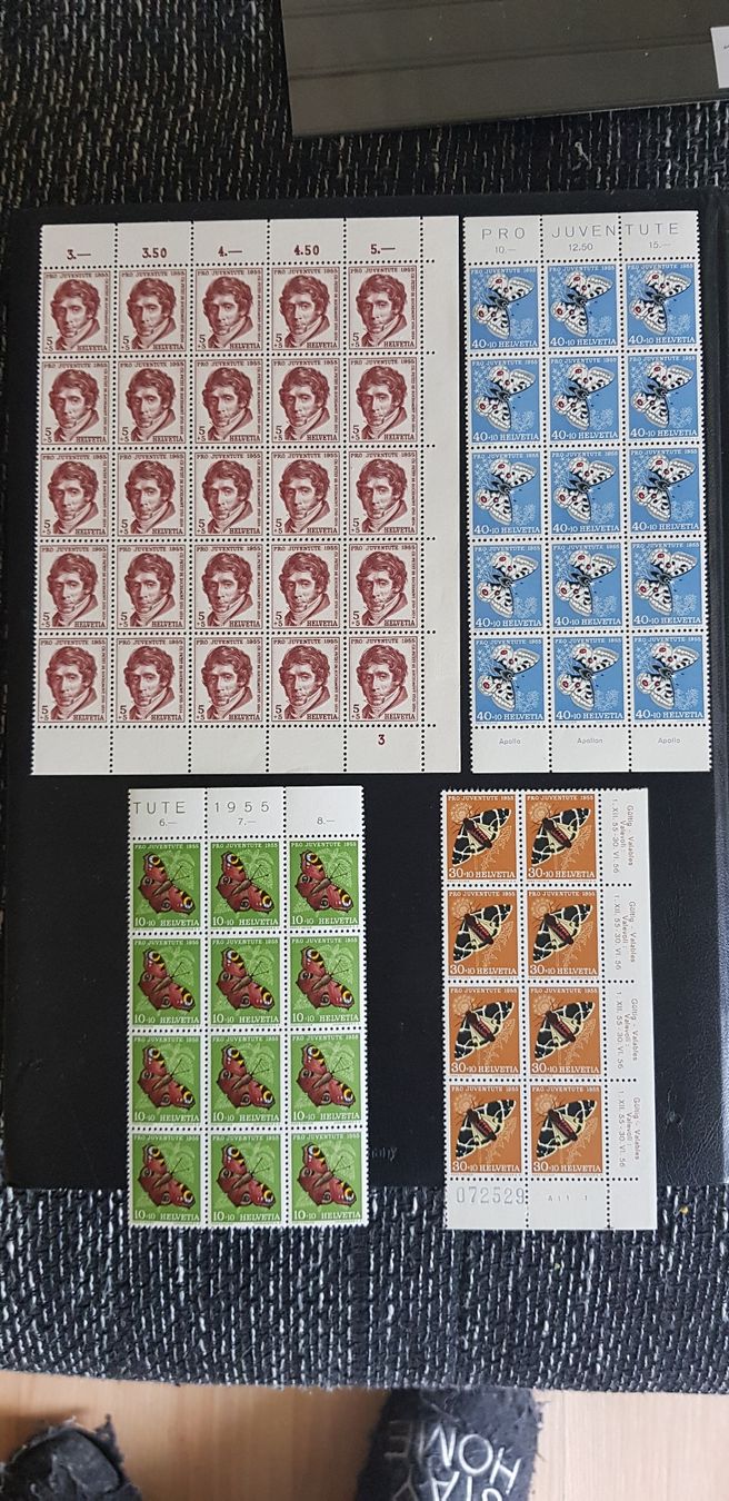 Tutti i francobolli: Pro Juventute Briefmarken postfriach Teilbogen – Usato da Jona venduto da Glareola