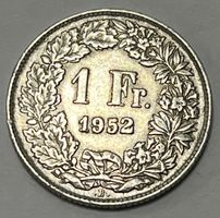1 Franken - stehende Helvetia - 1952  B  (Silber .835)