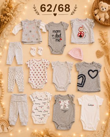 Babykleider Set grau Grösse 62/68 Top Zustand