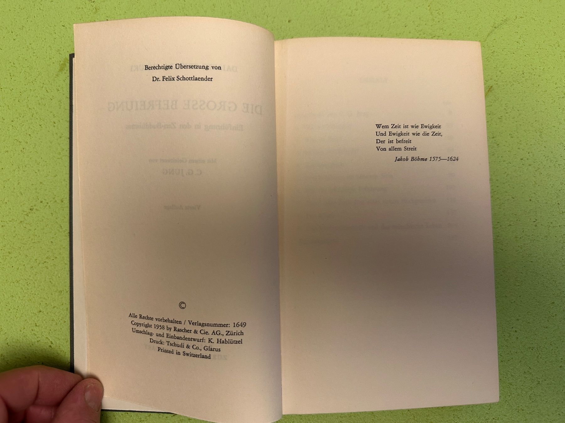 Libri: D. T. Suzuki: Die grosse Befreiung. – Usato da Zürich venduto da allp 2