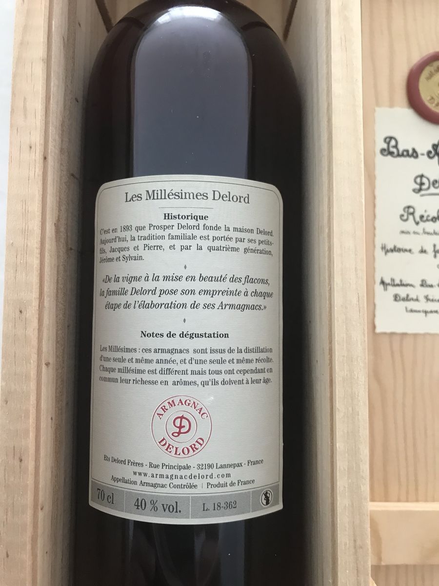 Spirituosen: Bas Armagnac Delord recolte 1971 – Neu und originalverpackt aus Oberägeri von anv_6z5c 2