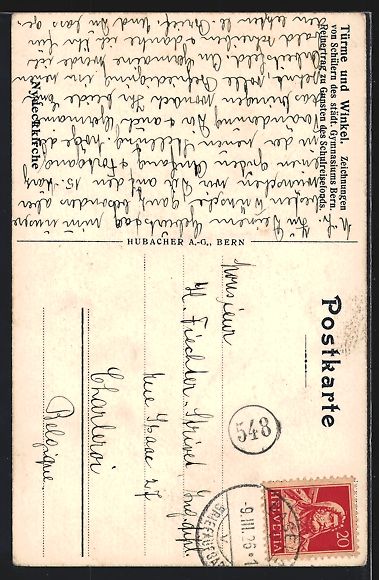 Cartoline postali: AK Bern, Blick auf die Nydeggkirche – Usato da Berlin venduto da bartko-reher 1
