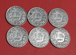 1 Franken 1910,1911,1912,1913,1914,1916 „Silber“