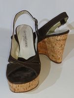 Plateau-Sandaletten - Gastone Lucioli - 38 1/2 - braun/Kork
