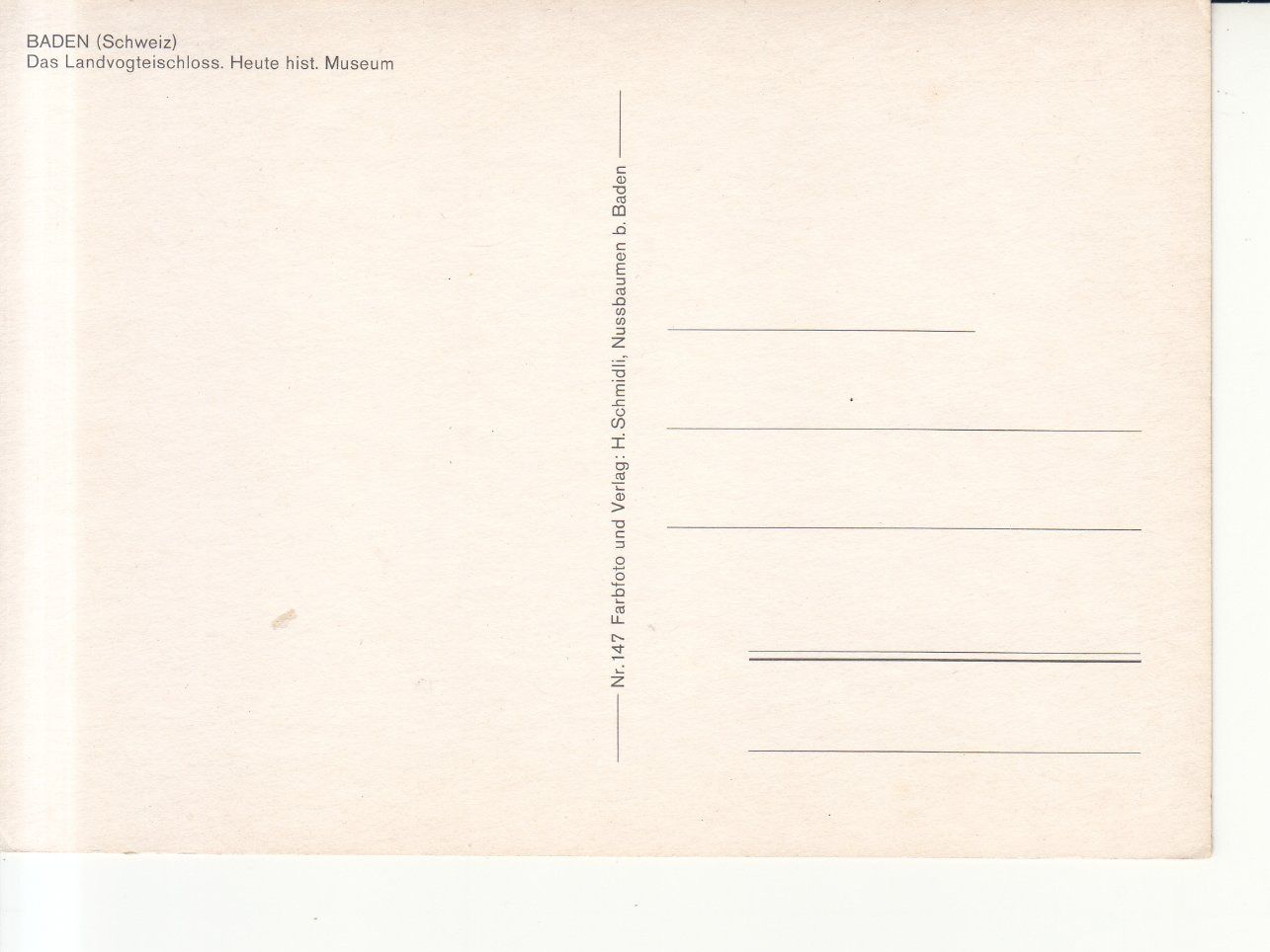 Cartoline postali: Baden ca. 1970 – Usato da Bürglen TG venduto da StampGraf 1