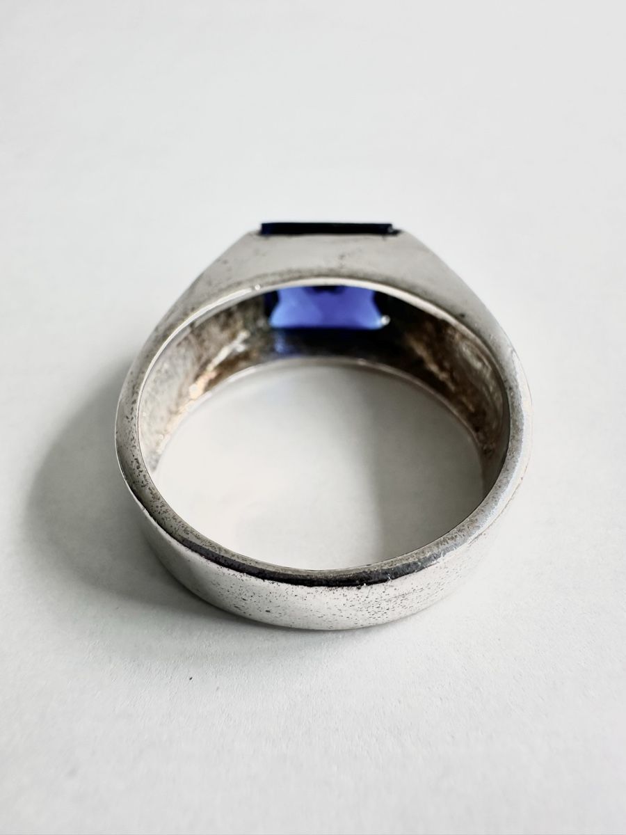 Anelli: 925 Silberring mit tiefblauem Stein/ Silverstar / Gr.  68 – Usato da Bern venduto da neon317 5