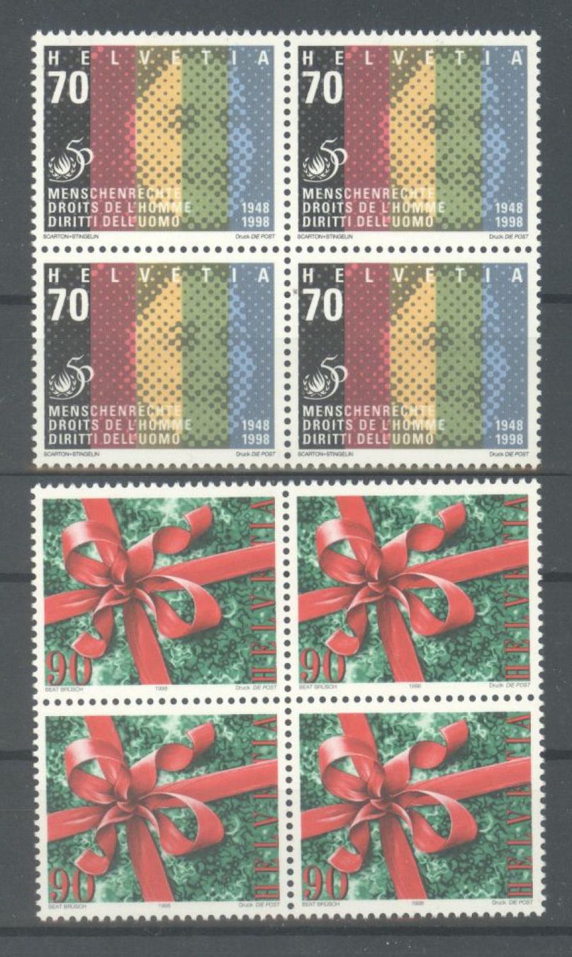 Tutti i francobolli: 1998, Sondermarken, Viererblöcke ** – Usato da Willisau venduto da Vollstempel