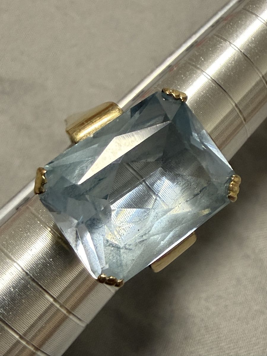 Ringe: Antiker Gold Ring mit Aquamarin – Gebraucht aus Oberhof von RealStone 5