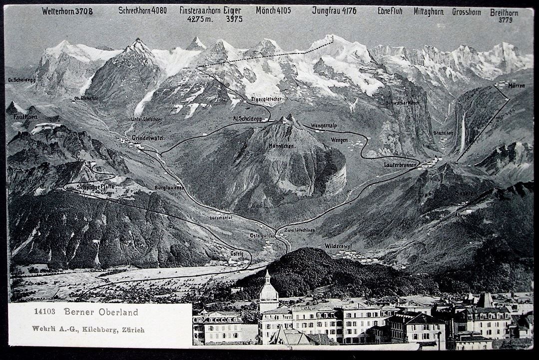 Cartes postales: INTERLAKEN Panorama Berner Oberland – Neuf (Voir description) à Jona par philajona