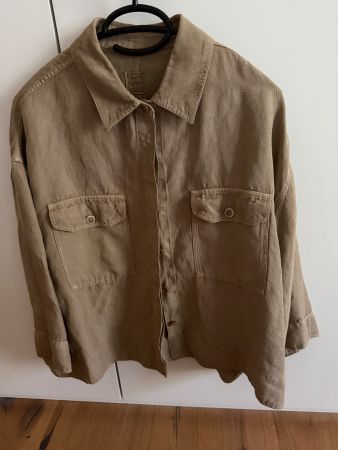 Hemdblusen-Jacke, 120 Lino, Grösse S, beige