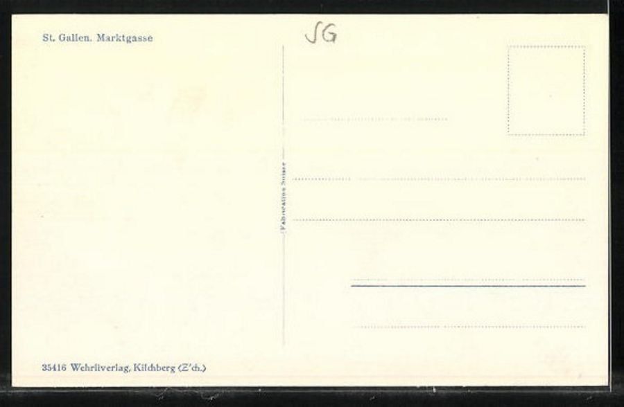 Cartoline postali: St. Gallen, Marktgasse, Vadian-Denkmal, belebt um 1920 – Usato da Frauenfeld venduto da POML 1