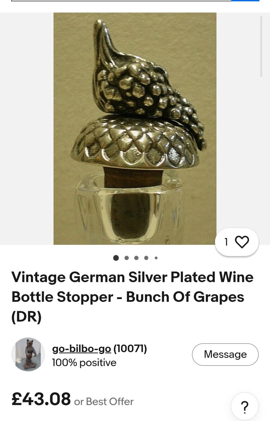 Apribottiglie & Tappi per chiusura: Weinflaschenverschluss versilbert Vintage – Usato da Pfäffikon SZ venduto da Brocki-21 3