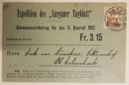 Z105) 1912 Karte Vollstempel Aarau