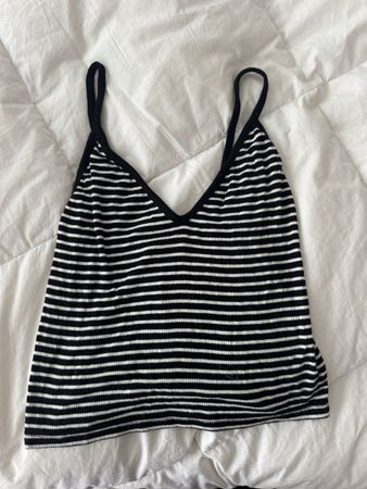 Débardeur Brandy Melville rayé noir blanc taille unique
