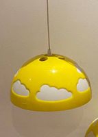 2x IKEA Skojig Wolken-Pendelleuchte, gelb, Vintage 90er