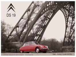 Blechschild-CITROEN DS 19-1960 PARIS EIF