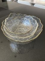Schalen Glas Goldrand Set 3-teilig neuwertig