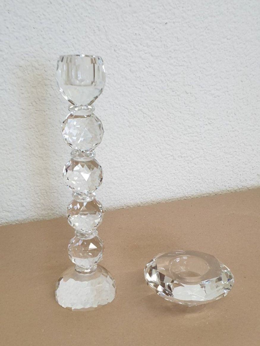 Portacandele: 2 Kristallglas Kerzenständer – Usato da Emmen venduto da Brockofsky