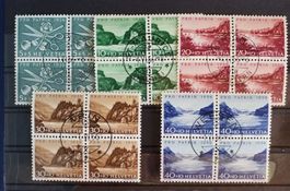 3129) 1956 Satz Pro Patria Orts-ET im 4-Block Kt. 175.-