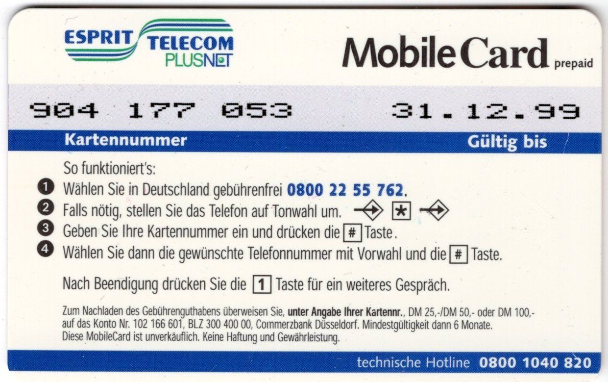 Telefon- & Taxkarten: ESPIRIT originalverpackte, ungebrauchte Prepaid Telefonkarte – Neu und originalverpackt aus Eglisau von Chperfins 1