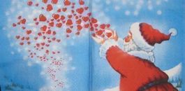 Serviette santa mit herzen (w230)