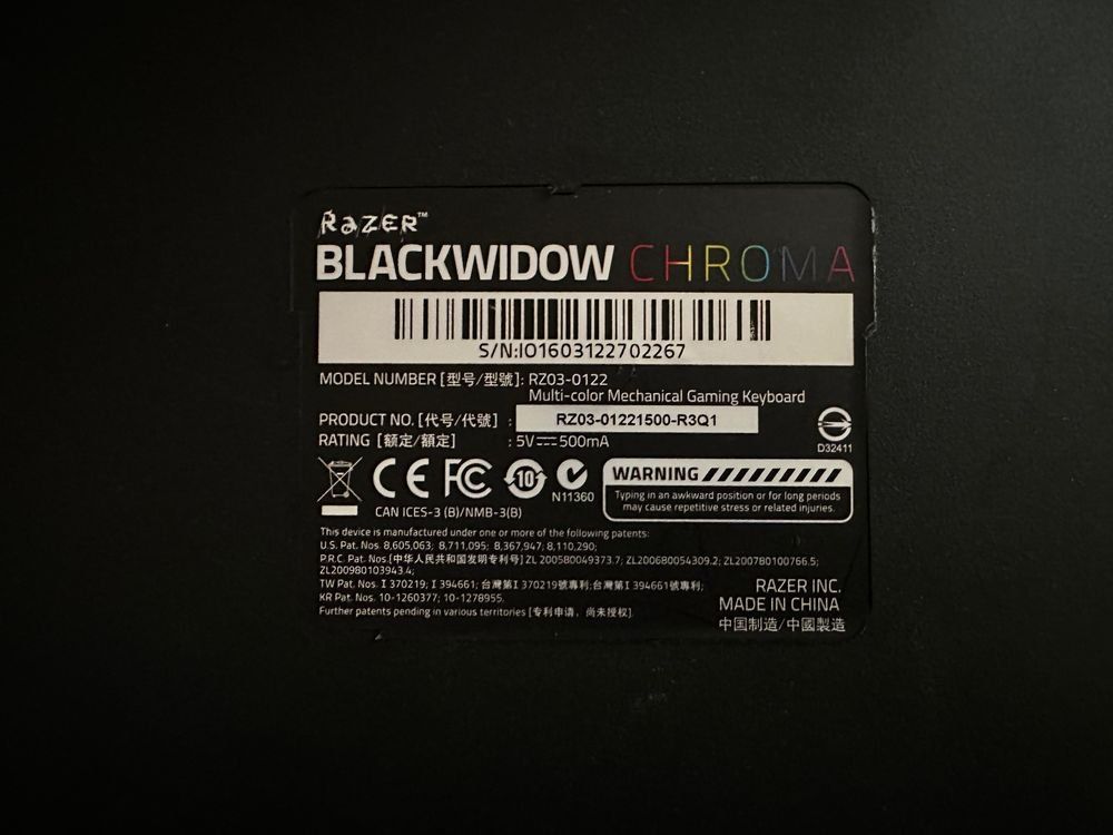 Razer Tastiere: Razer BlackWidow Chroma Gaming Tastatur – Usato da Genève venduto da lui_f9dv 3