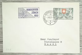 TR102 Enveloppe + Timbre Suisse 1930