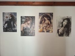 4 Puzzle Bilder Gothic Fantasy Design zum Aufhängen