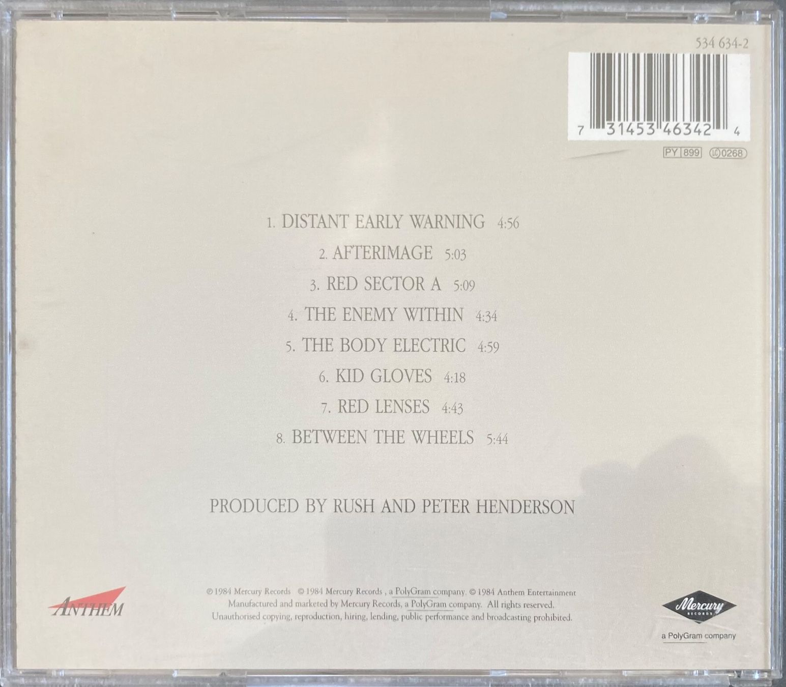 CD: RUSH - GRACE UNDER PRESSURE – Usato da Poliez-Pittet venduto da Newtown-Records 1