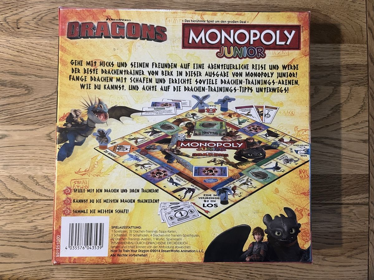 Giochi: Monopoly Junior: Dragons, von 2014, original verpackt – Nuovo e nell'imballaggio originale da Ehrendingen venduto da Duwe_KlG 1