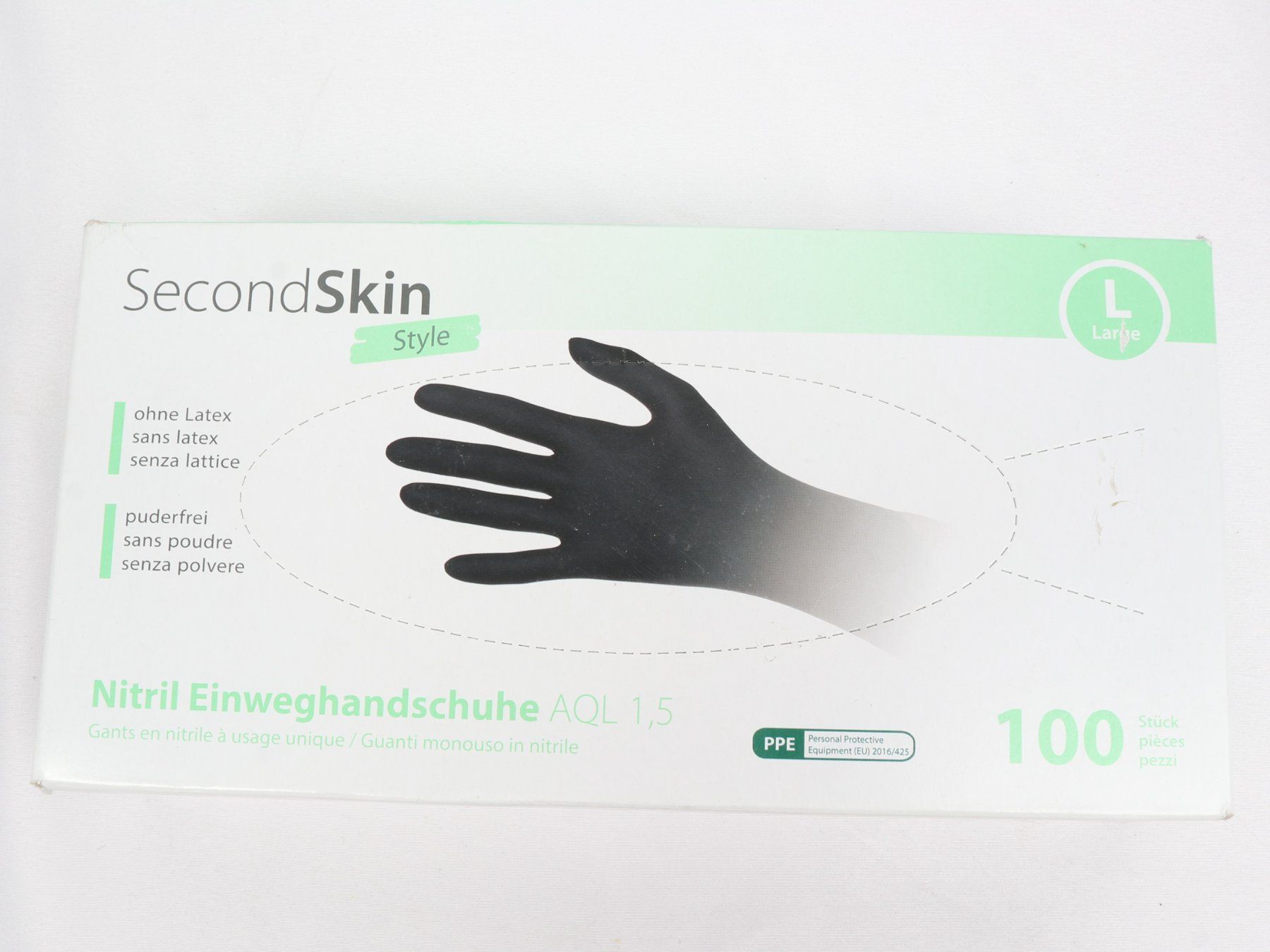 Guanti & manicotti: SECOND SKIN Nitril Einweghandschuhe Gr. L 2 Pack – Nuovo e nell'imballaggio originale da Steinen venduto da Restwert_Steinen 2
