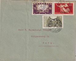 Schweiz 1919: Friedensmarken auf Brief - Kat. 120.--