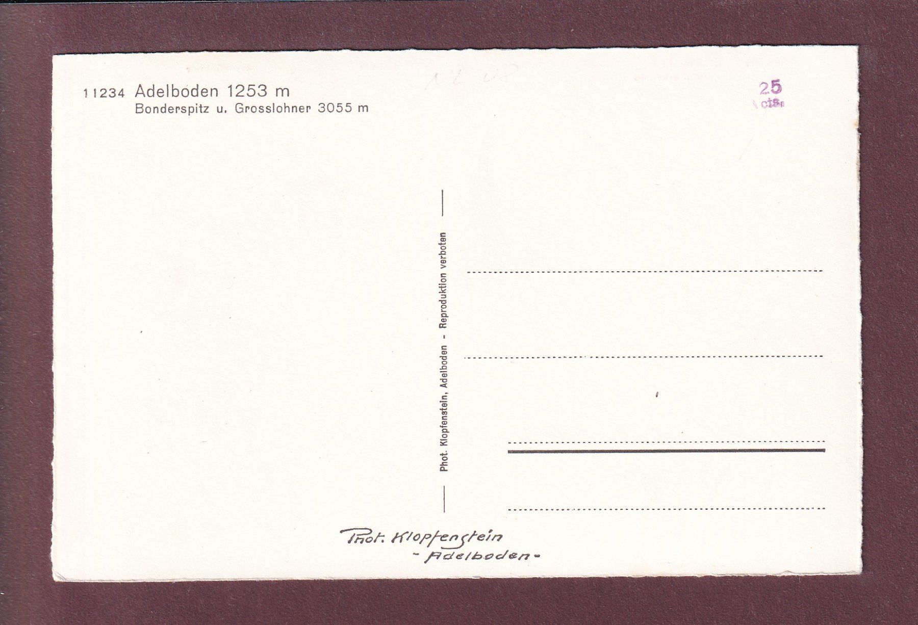 Cartes postales: ADELBODEN - Bonderspitz - Grosslohner – D'occasion à Pully par nicecards 1
