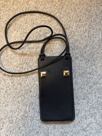 Furla Handyhülle Umhängetasche Leder schwarz sehr gut