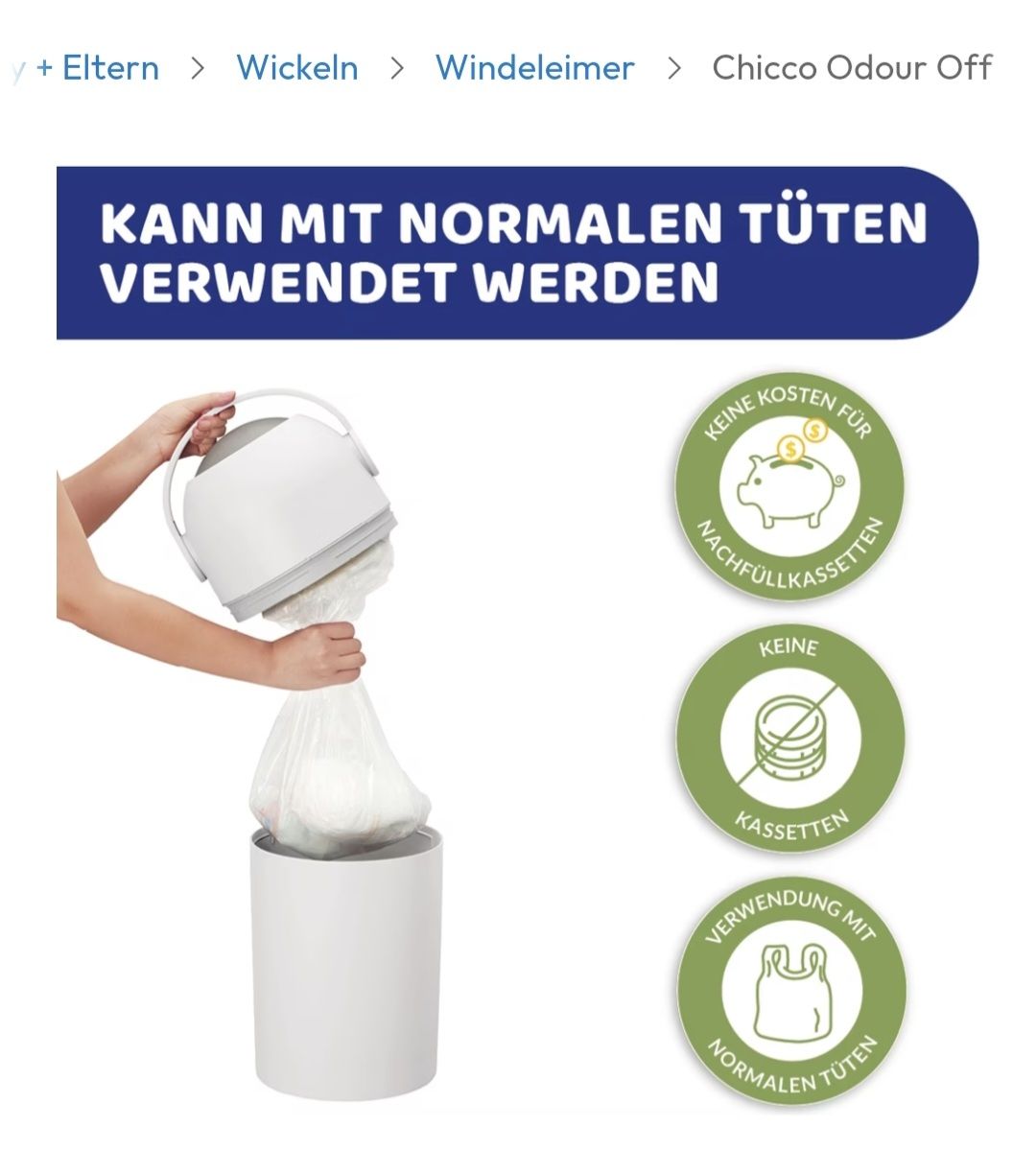 Chicco Cestini per rifiuti: Windeleimer Chicco Odour Off, gebraucht – Usato da Bubikon venduto da jas_m6vs 4