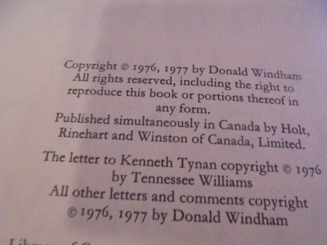 Bücher: Tennessee Williams Letters to Donald Windham – Gebraucht aus Hinwil von Glasperlen 3